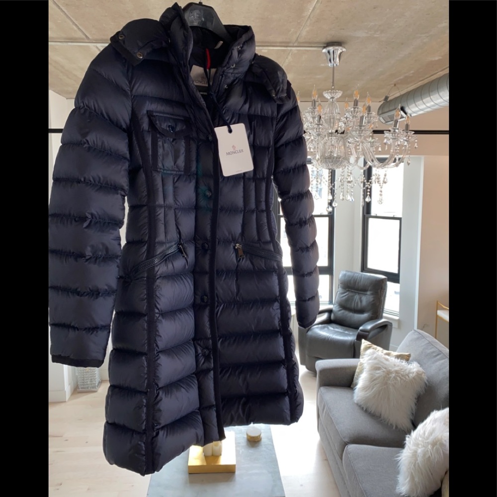 NWT Authentic Moncler Hermine Navy Parka, Size 1